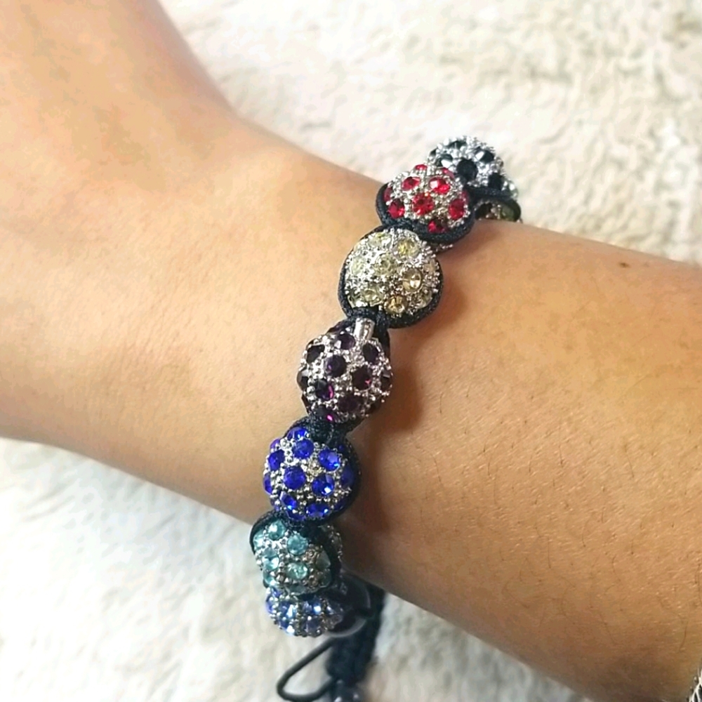 Multicolored Crystal Balls Bracelet